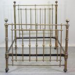 A Victorian brass double bed frame,