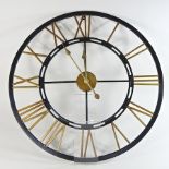 A black painted wall clock,