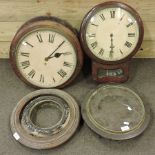 A 19th century drop dial wall clock, 51cm high,