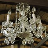An early 20th century cut glass chandelier,