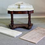 A Victorian mahogany washstand, with a marble top,
