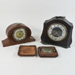 Two early 20th century mantel clocks, highest 19cm,
