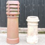 A terracotta chimney pot, 109cm high,