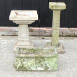 A reconstituted stone bird bath, 75cm,