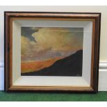 Christopher McLoughlin, 20th century, sunset landscape, signed with initials, oil on board,