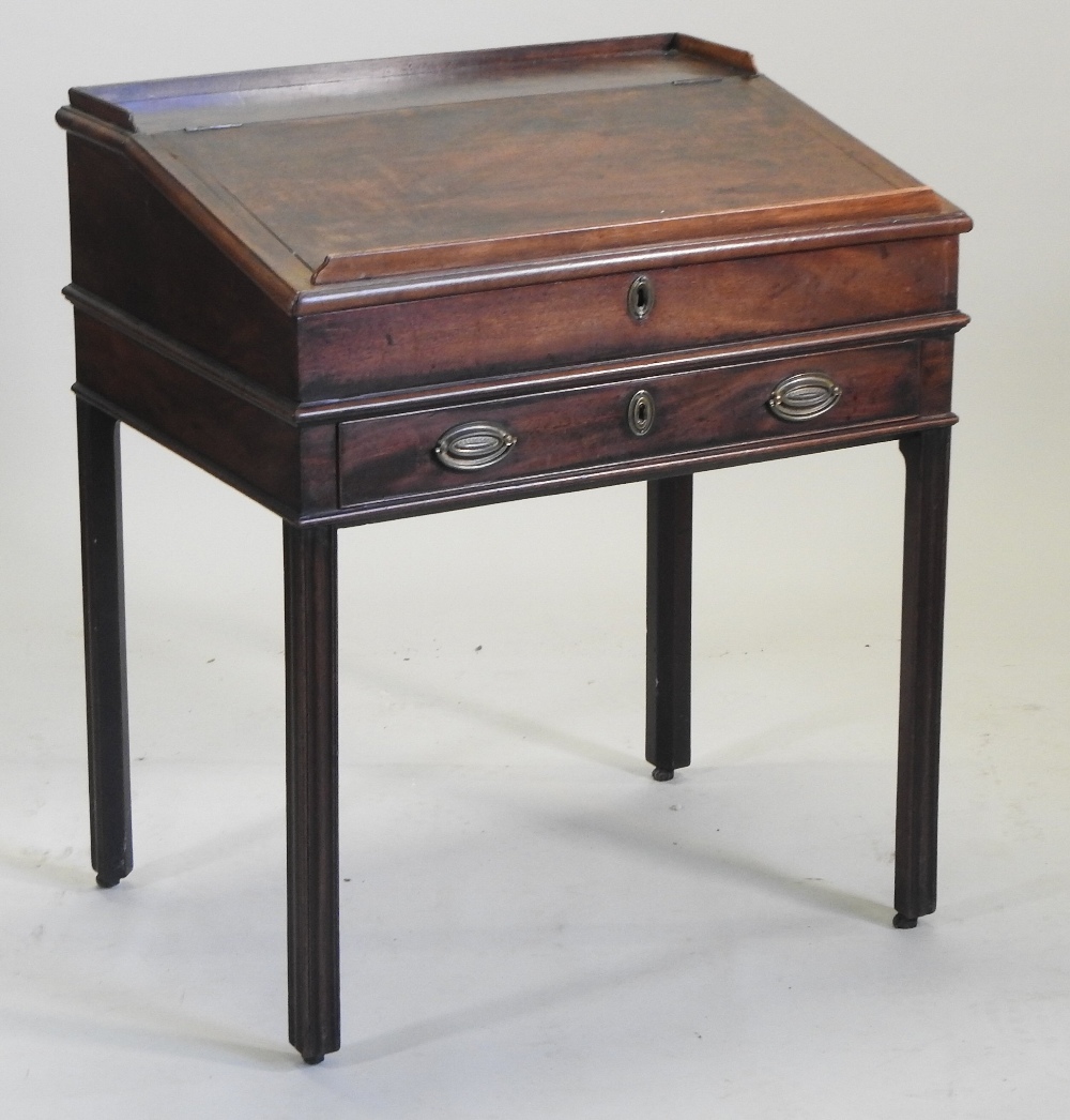 A George III mahogany clerk's desk, on square legs, - Image 4 of 8