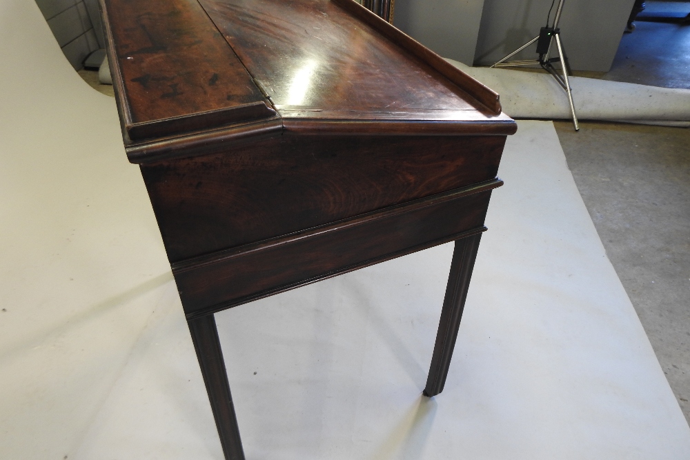 A George III mahogany clerk's desk, on square legs, - Image 2 of 8