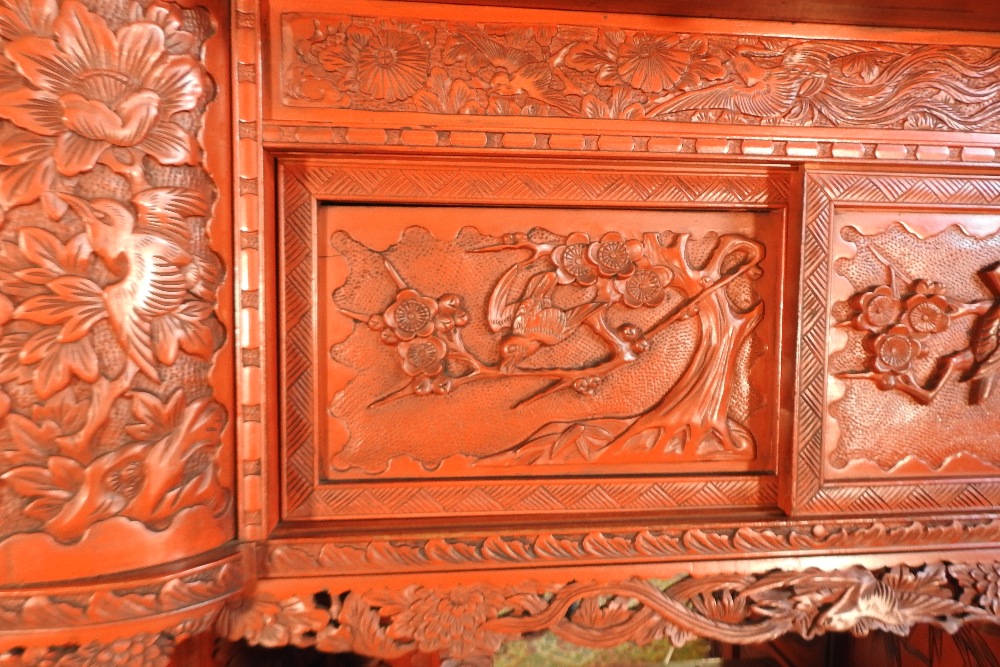 A Chinese red lacquered cabinet, - Image 11 of 14