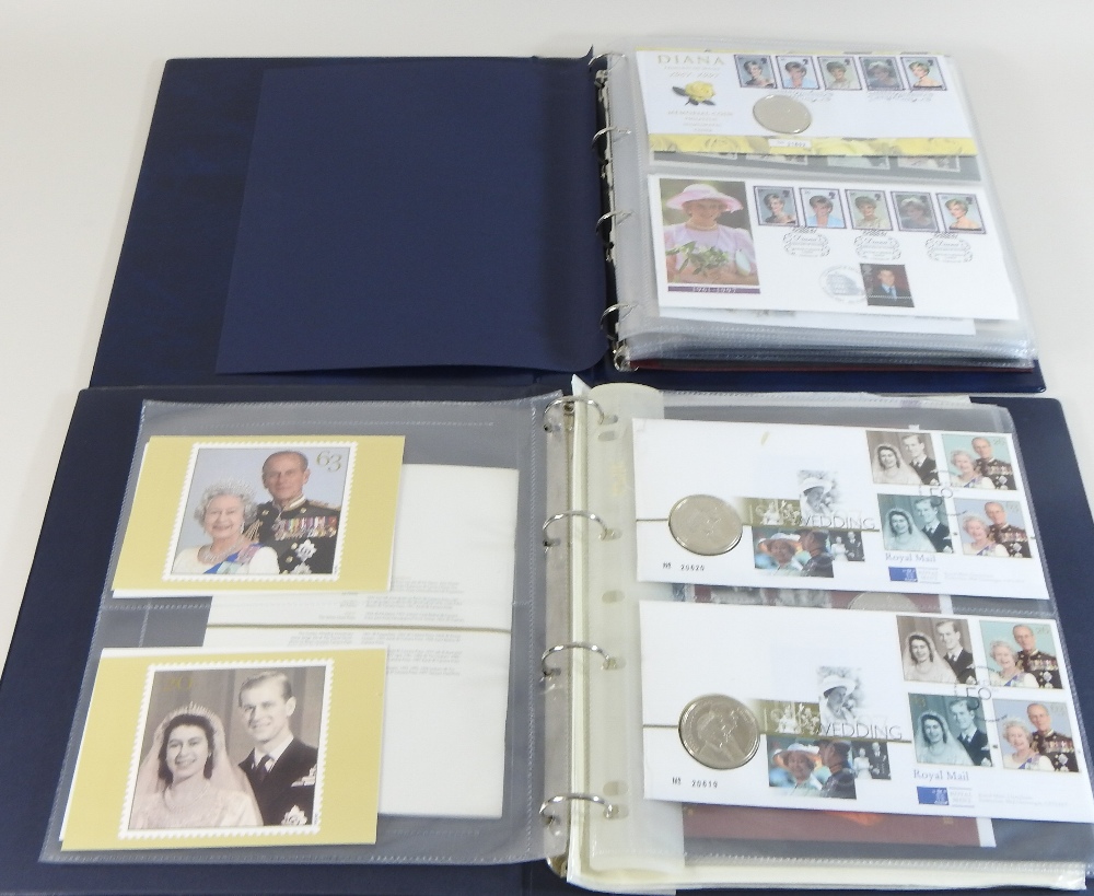 A collection of Royal Mail/Royal Mint philatelic numismatic covers, in two albums, - Image 4 of 13