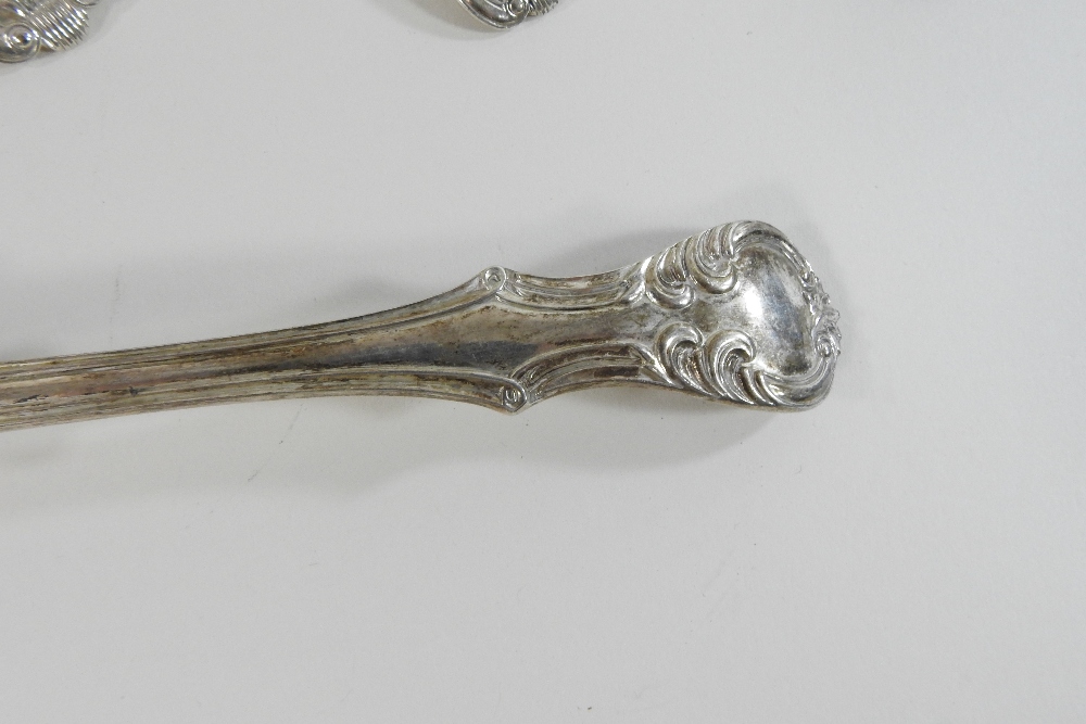 A set of six early 20th century silver Queens pattern dessert spoons, London 1901, - Image 4 of 6