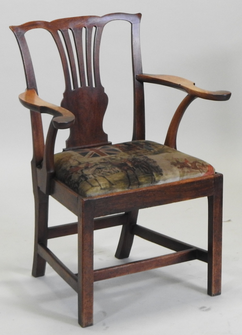 A George III fruitwood elbow chair, - Image 2 of 4