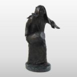 Anne Rooney, (20th century), a bronze figure of an Arab playing a drum, signed and numbered 18/35,