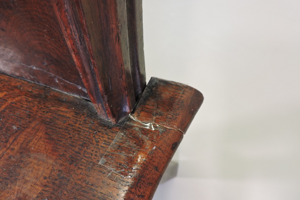 A pair of 19th century oak hall chairs, each with a shield shaped back and solid seat, - Image 3 of 7
