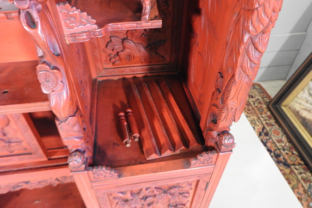 A Chinese red lacquered cabinet, - Image 14 of 14