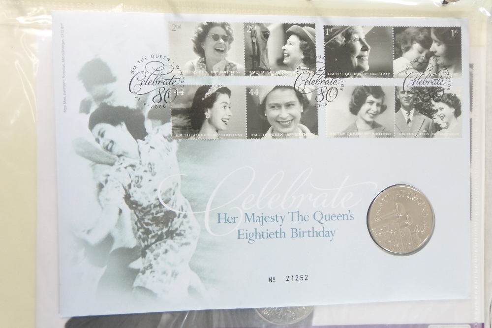 A collection of Royal Mail/Royal Mint philatelic numismatic covers, in two albums, - Image 7 of 13