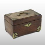 A George III mahogany tea caddy, of plain rectangular shape,