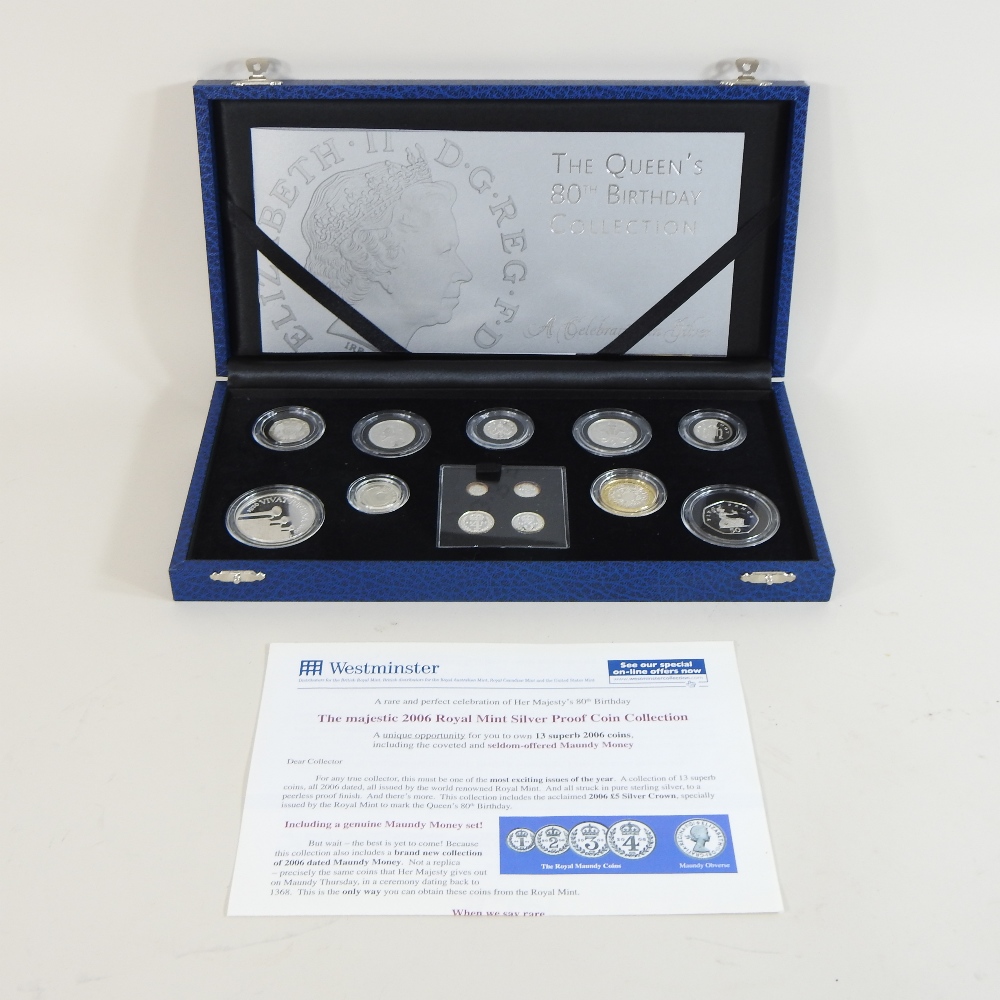 A Royal Mint silver proof set, to commemorate The Queen's 80th Birthday Collection, - Image 4 of 16