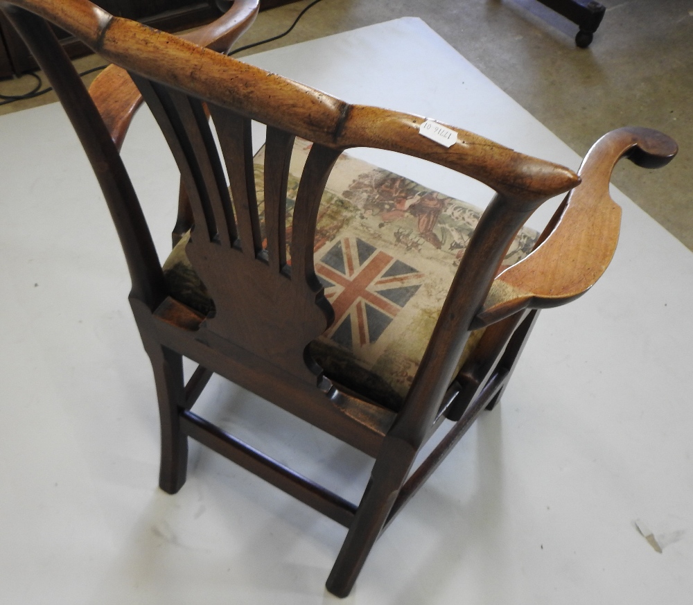 A George III fruitwood elbow chair, - Image 4 of 4