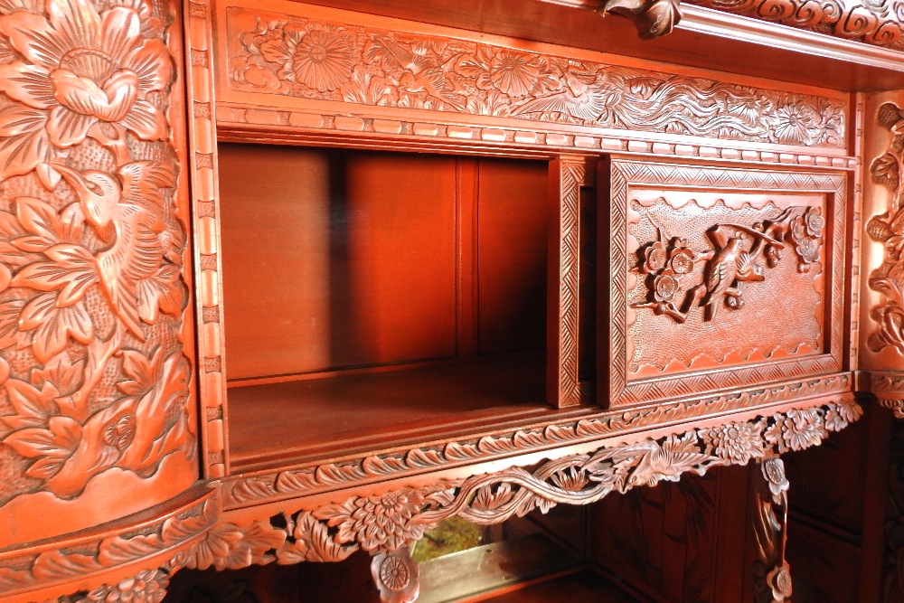 A Chinese red lacquered cabinet, - Image 12 of 14