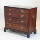 A 19th century mahogany chest, containing two short above three drawers,