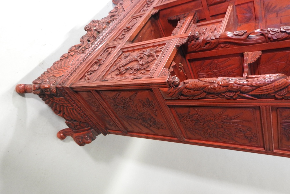 A Chinese red lacquered cabinet, - Image 5 of 14