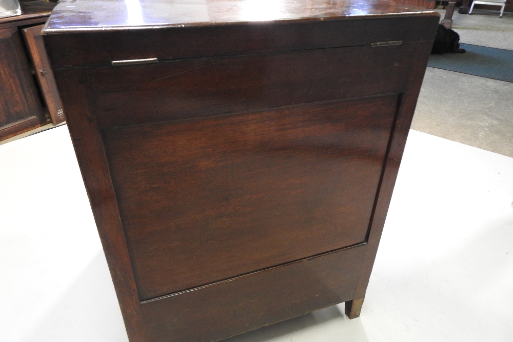 A George III mahogany enclosed washstand, with a dual hinged top and cupboards below, - Image 9 of 12