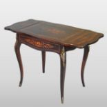 Withdrawn - A 19th century rosewood, brass mounted and floral marquetry inlaid sofa table,