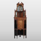 A Victorian rosewood and marquetry inlaid standing corner cabinet,