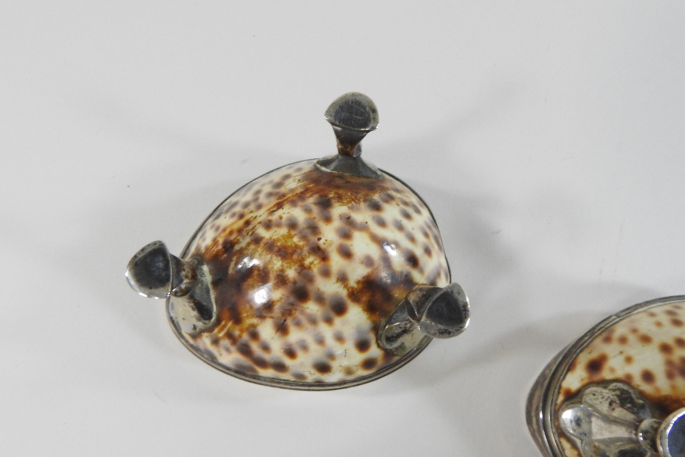 A pair of 19th century silver plated open salts, each made from a cowrie shell, - Image 8 of 8