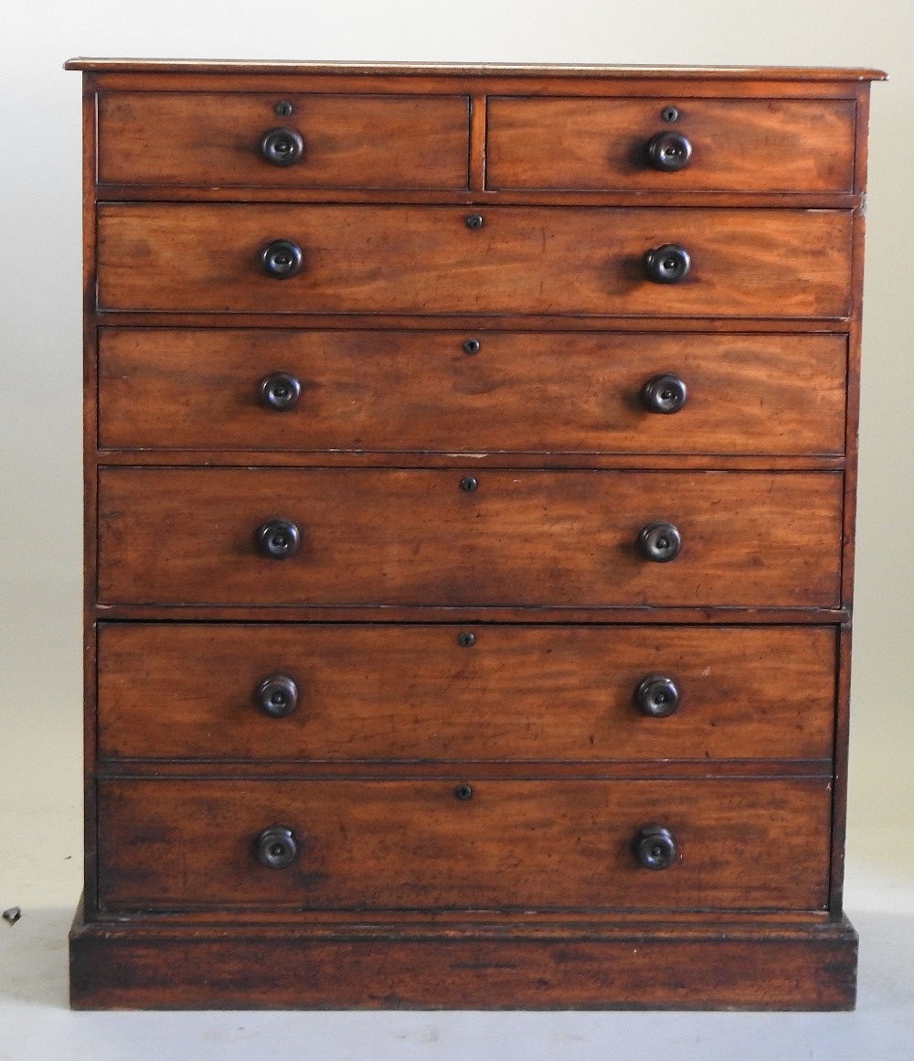 An early 19th century mahogany chest of drawers, of large proportions, - Image 3 of 16