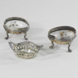 A pair of 19th century silver plated open salts, each made from a cowrie shell,