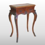 An early 20th century continental burr elm, kingwood and gilt metal mounted occasional table,