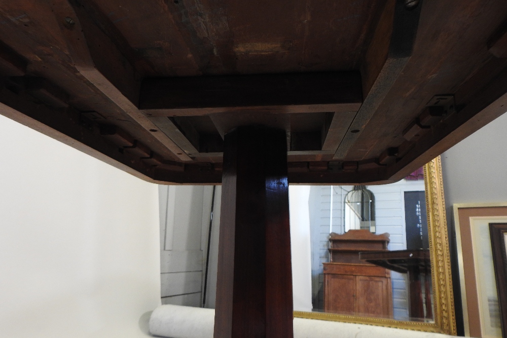 A William IV centre table, with a rectangular top, on a platform base, terminating in castors, - Image 3 of 7