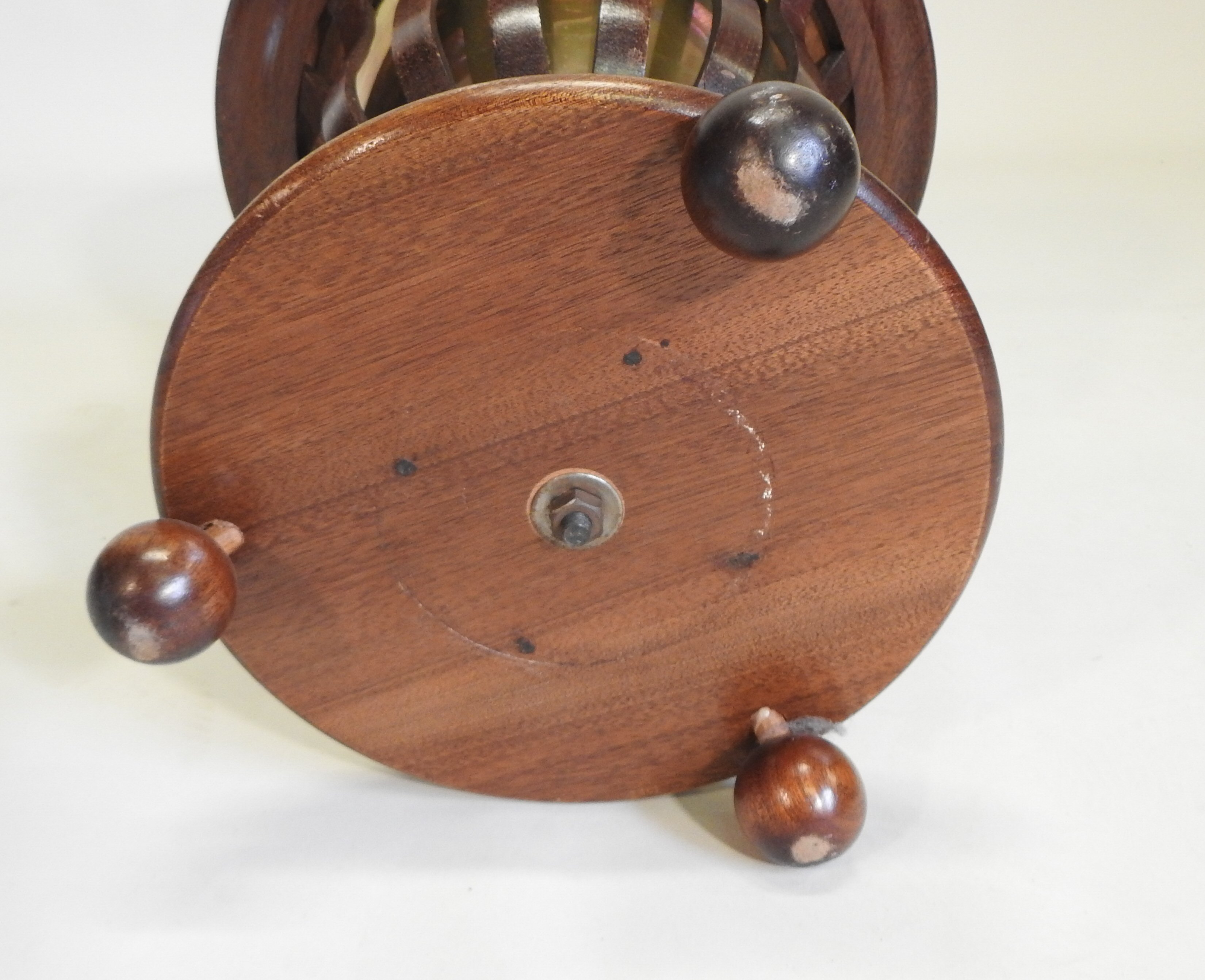 A Dutch mahogany peat bucket, with brass liner, standing on three ball feet, - Image 6 of 6