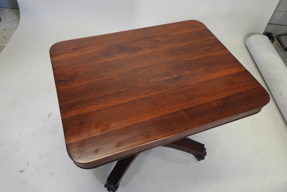 A William IV centre table, with a rectangular top, on a platform base, terminating in castors, - Image 5 of 7