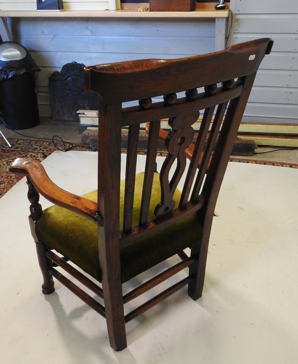 A George III ash and elm open armchair, of Mendlesham style, - Image 2 of 5