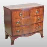 A 19th century mahogany and crossbanded chest, containing two short over two long drawers,