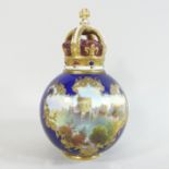 A 19th century Worcester porcelain vase, to commemorate the 1911 Coronation of King George V,