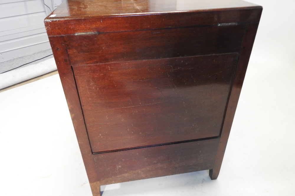 A George III mahogany enclosed washstand, with a dual hinged top and cupboards below, - Image 7 of 12