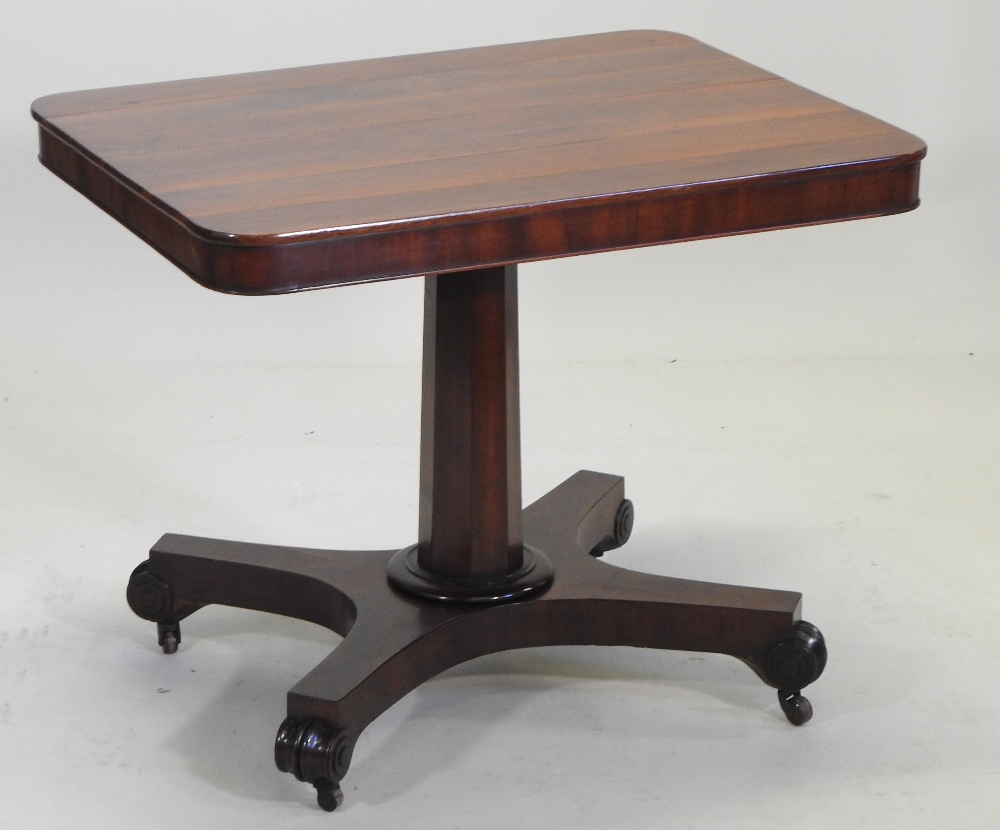 A William IV centre table, with a rectangular top, on a platform base, terminating in castors, - Image 4 of 7