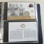 An album of commemorative silver crowns,