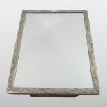 An Edwardian silver framed easel dressing table mirror, of rectangular shape,