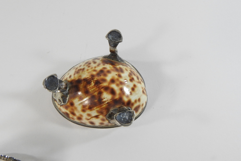 A pair of 19th century silver plated open salts, each made from a cowrie shell, - Image 7 of 8