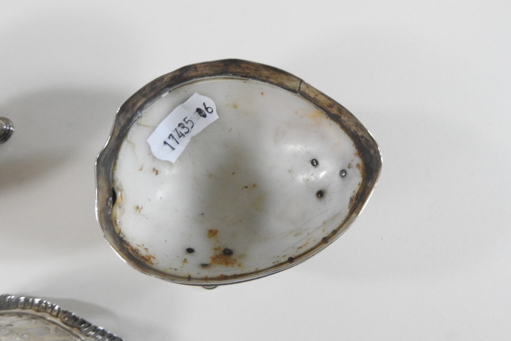 A pair of 19th century silver plated open salts, each made from a cowrie shell, - Image 3 of 8