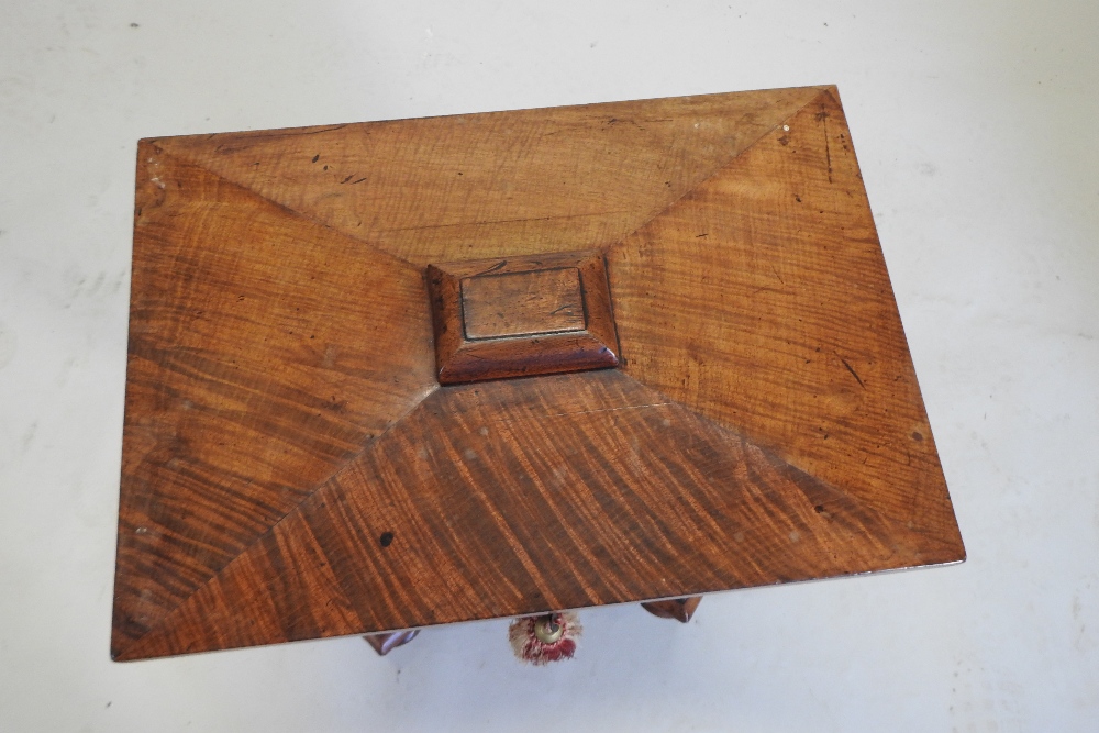 A Regency mahogany teapoy, on a turned column and platform base, - Image 4 of 8