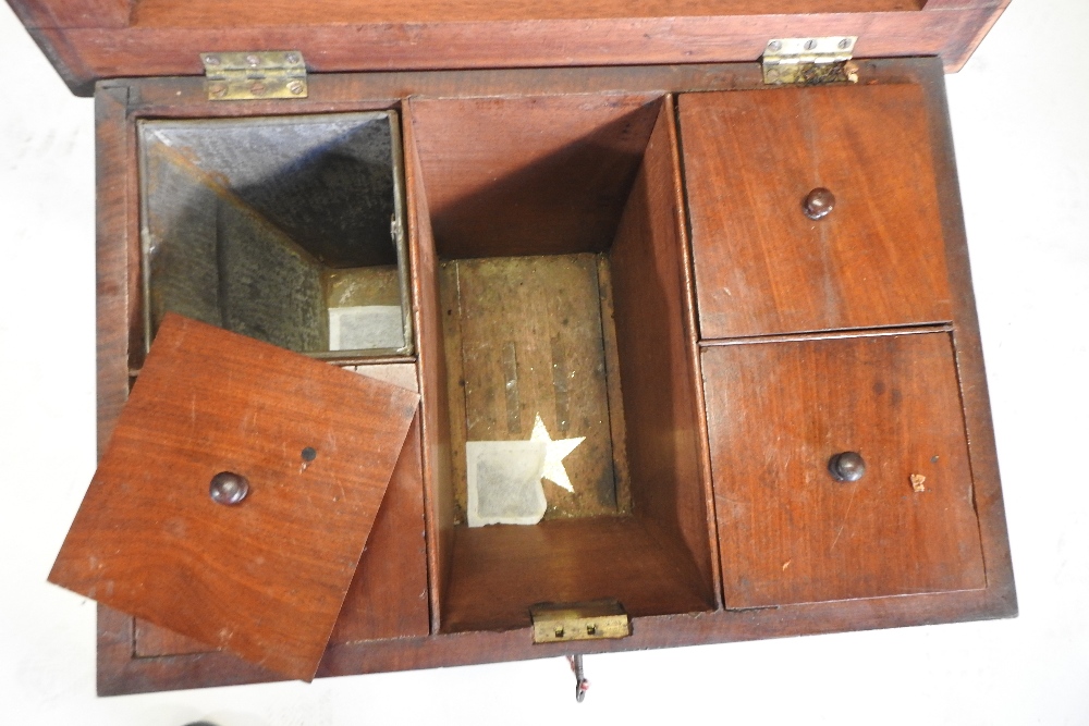 A Regency mahogany teapoy, on a turned column and platform base, - Image 6 of 8