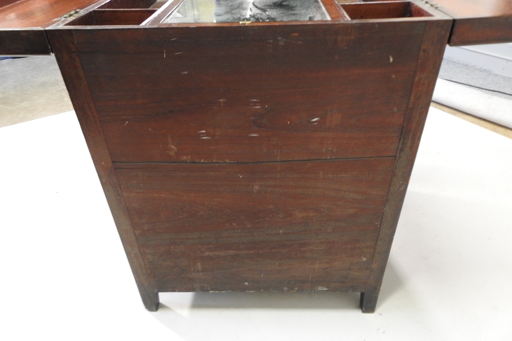 A George III mahogany enclosed washstand, with a dual hinged top and cupboards below, - Image 8 of 12