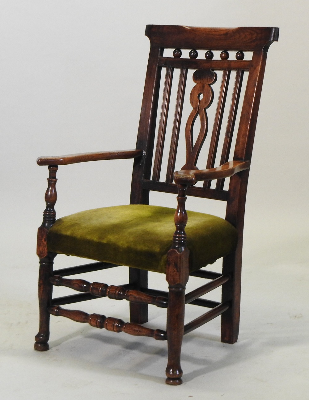 A George III ash and elm open armchair, of Mendlesham style, - Image 4 of 5