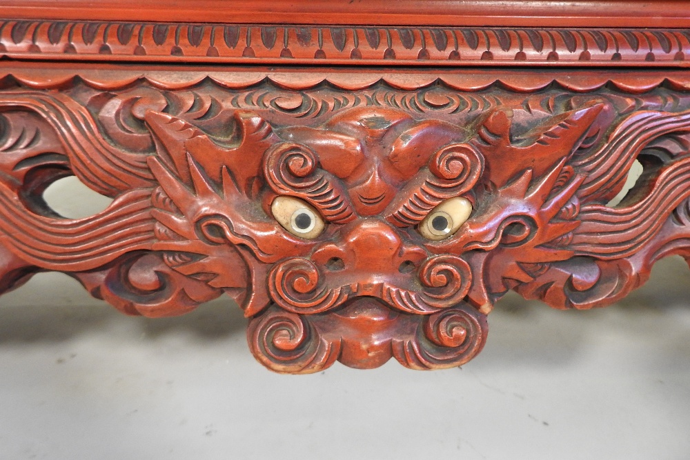 A Chinese red lacquered cabinet, - Image 3 of 14