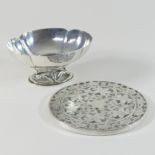 An early 20th century American sterling silver bon-bon dish, of quatrefoil pedestal shape,